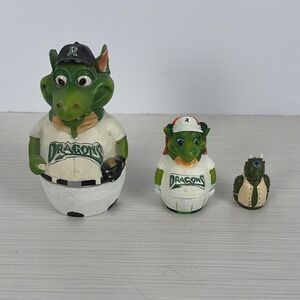 DAYTON DRAGONS Mascot Nesting Doll Heater Gem Wink Set of 3